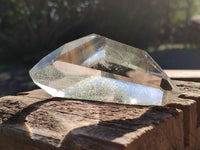Polished Mixed Inclusion Quartz Crystals with Amethyst and Chlorite x 5 from Madagascar