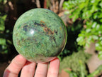 Polished Chrysoprase and Green Opal Spheres x 5 From Madagascar - Toprock Gemstones and Minerals 