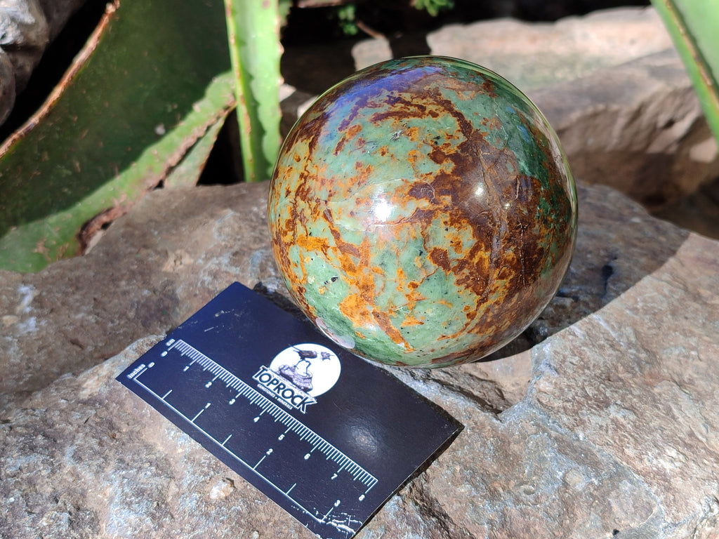 Polished Chrysoprase and Green Opal Spheres x 5 From Madagascar - Toprock Gemstones and Minerals 