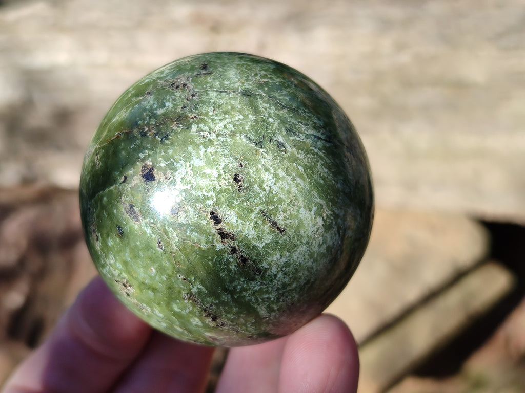 Polished Chrysoprase and Green Opal Spheres x 5 From Madagascar - Toprock Gemstones and Minerals 