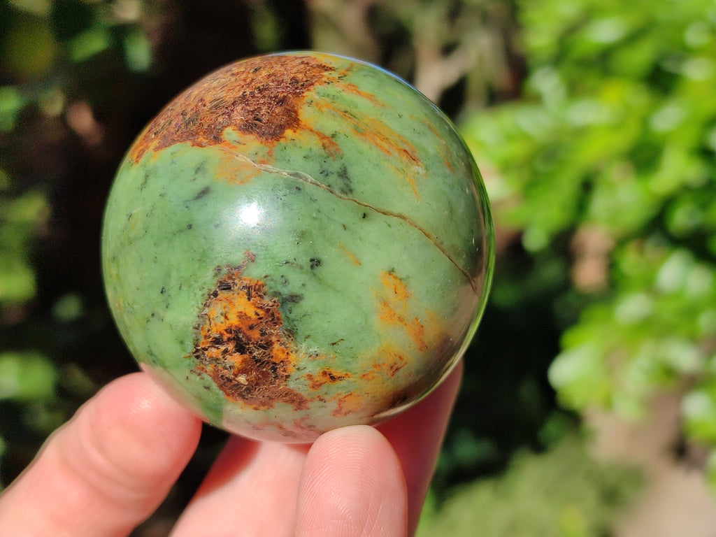 Polished Chrysoprase and Green Opal Spheres x 5 From Madagascar - Toprock Gemstones and Minerals 