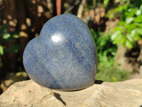 Polished Blue Lazulite Hearts x 4 From Madagascar