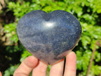 Polished Blue Lazulite Hearts x 4 From Madagascar - Toprock Gemstones and Minerals 