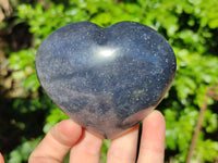 Polished Blue Lazulite Hearts x 4 From Madagascar