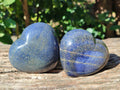 Polished Blue Lazulite Hearts x 4 From Madagascar - Toprock Gemstones and Minerals 