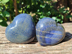 Polished Blue Lazulite Hearts x 4 From Madagascar - Toprock Gemstones and Minerals 