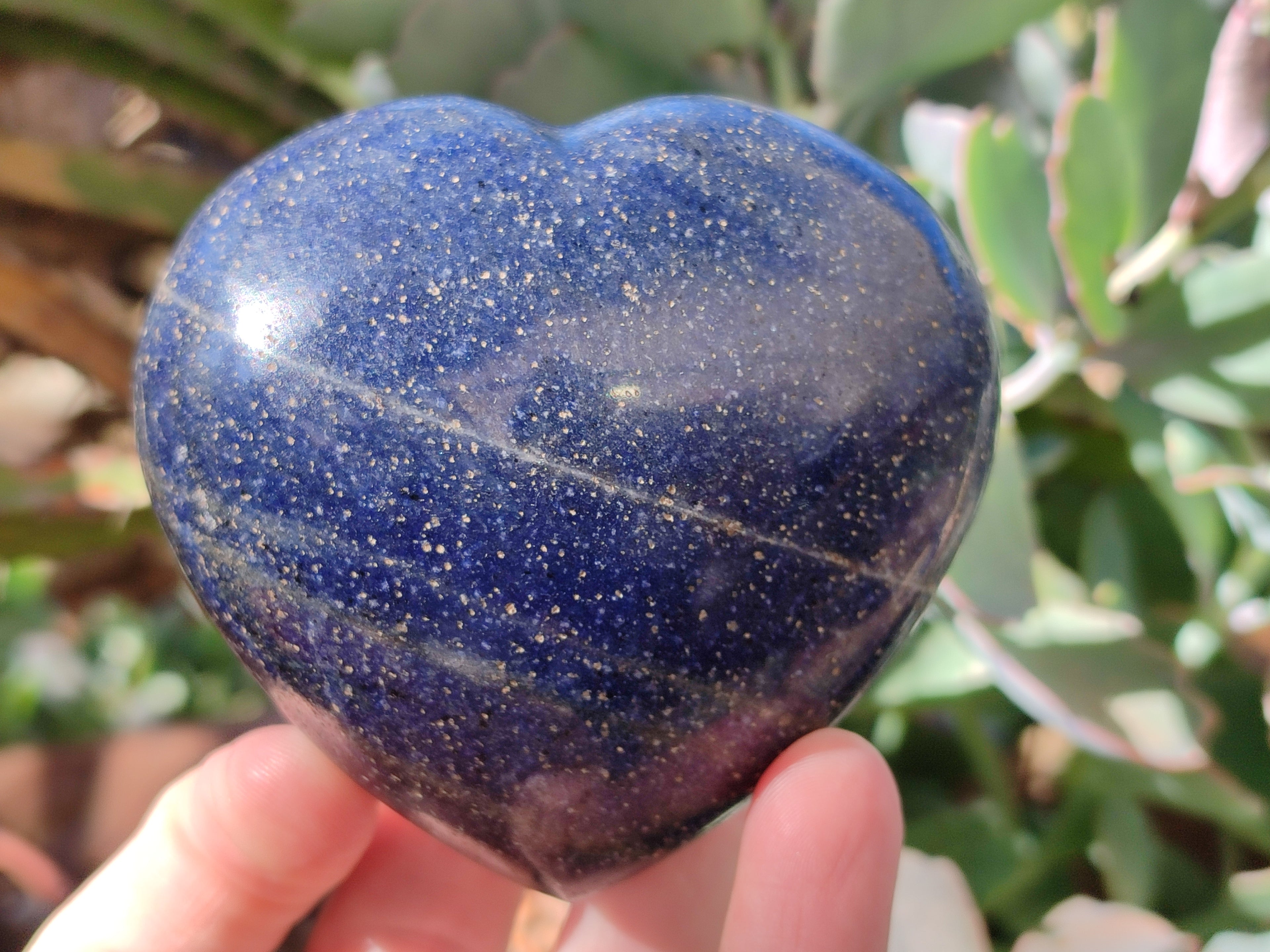 Polished Blue Lazulite Hearts x 4 From Madagascar - Toprock Gemstones and Minerals 