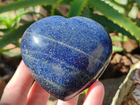 Polished Blue Lazulite Hearts x 4 From Madagascar