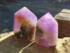 Polished Chevron Amethyst Points x 3 from Ankazobe, Madagascar - Toprock Gemstones and Minerals 