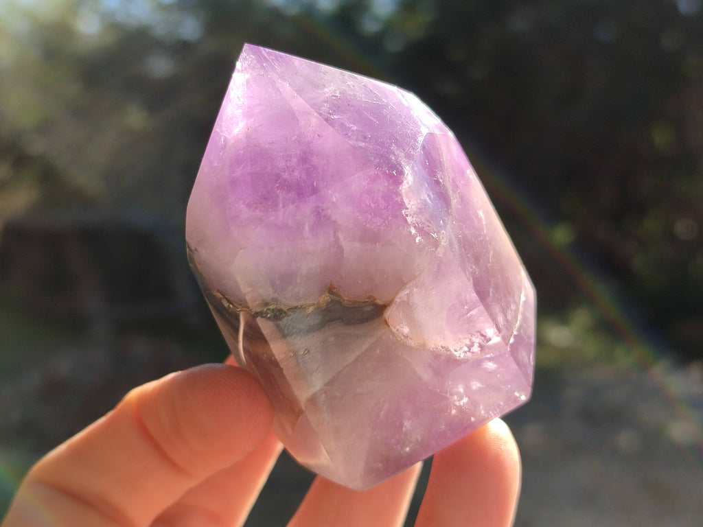 Polished Chevron Amethyst Points x 3 from Ankazobe, Madagascar - Toprock Gemstones and Minerals 