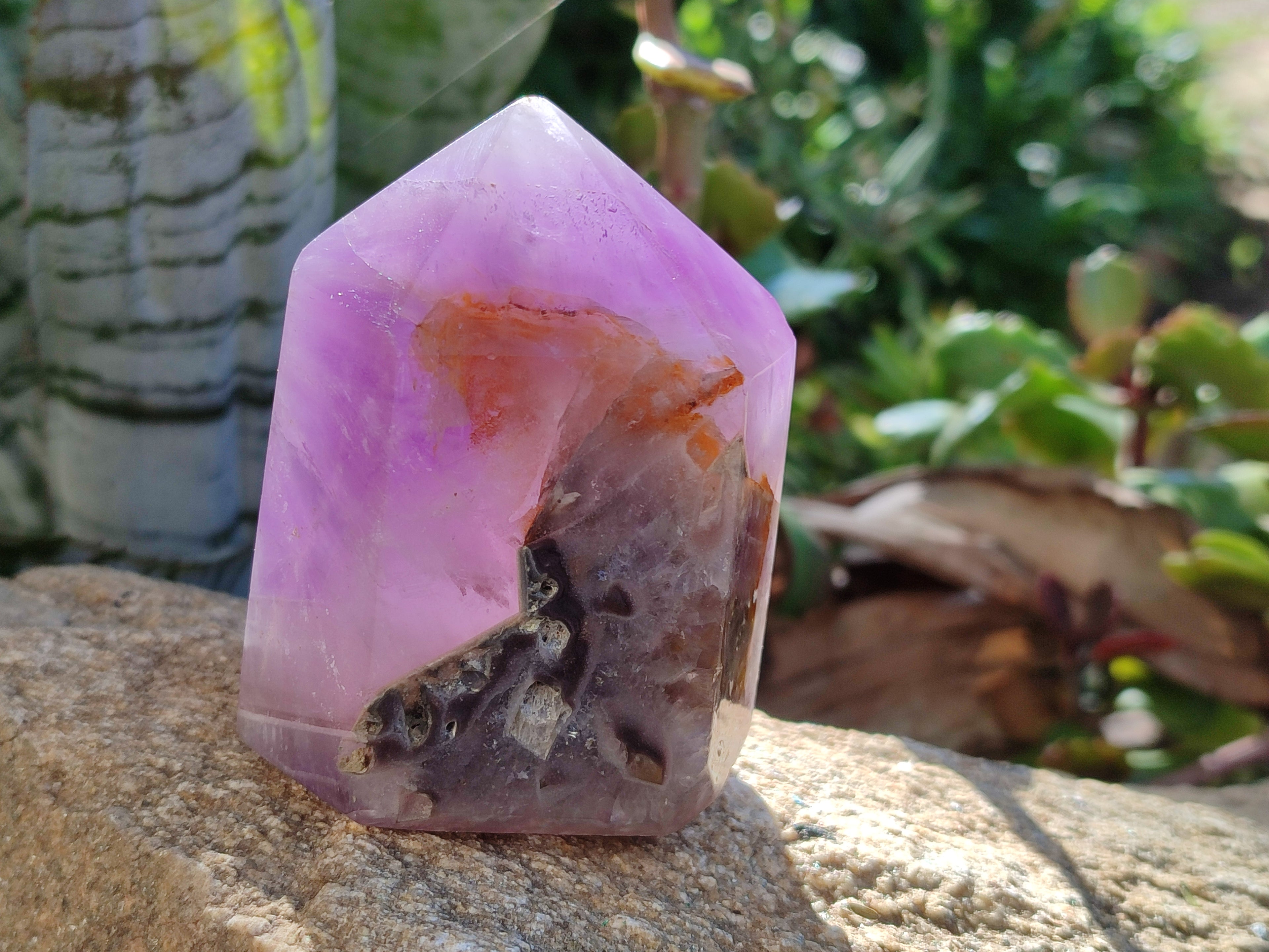 Polished Chevron Amethyst Points x 3 from Ankazobe, Madagascar - Toprock Gemstones and Minerals 