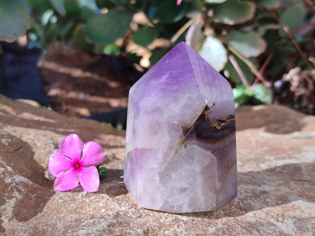 Polished Chevron Amethyst Points x 3 from Ankazobe, Madagascar - Toprock Gemstones and Minerals 