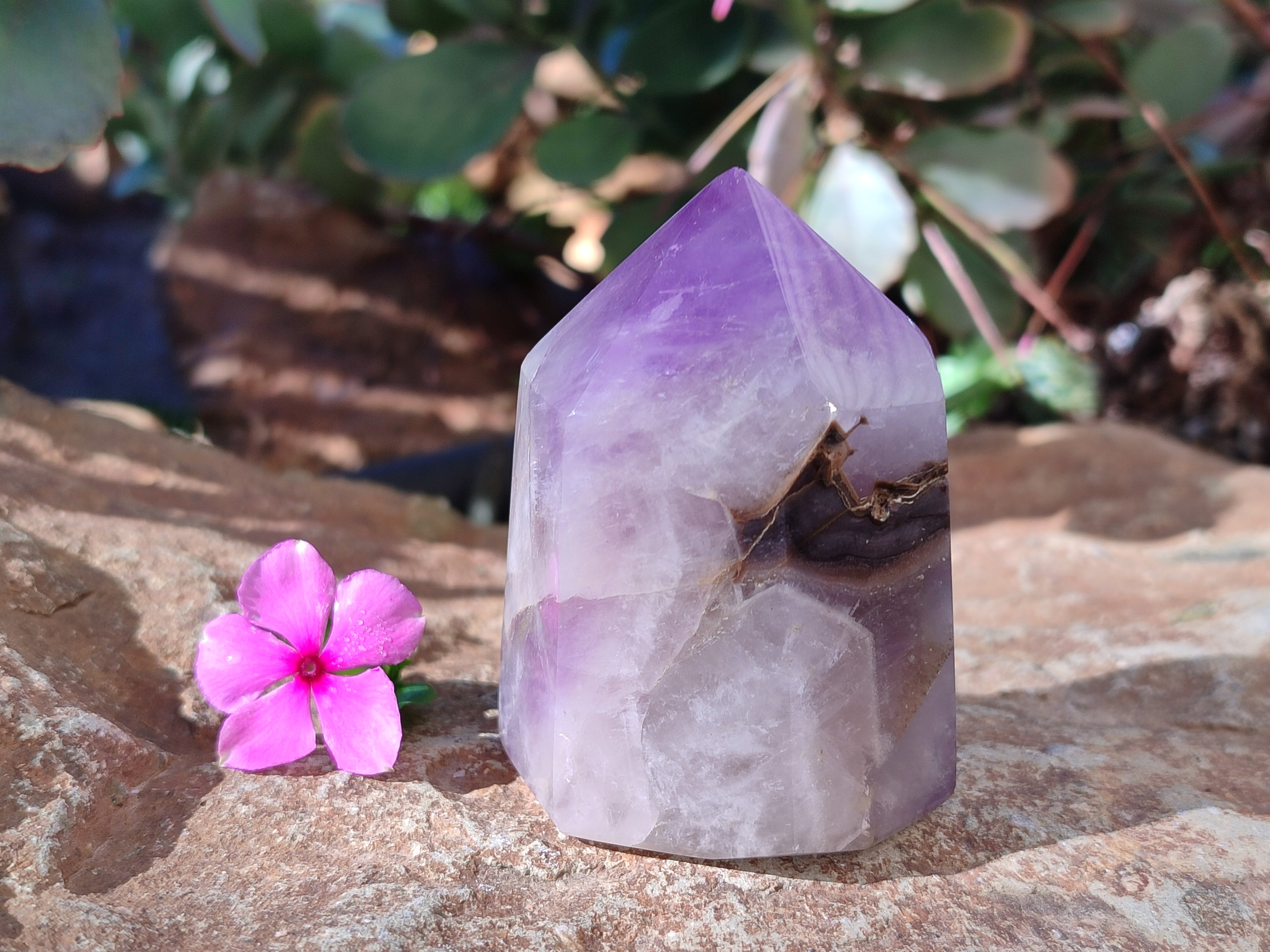 Polished Chevron Amethyst Points x 3 from Ankazobe, Madagascar - Toprock Gemstones and Minerals 
