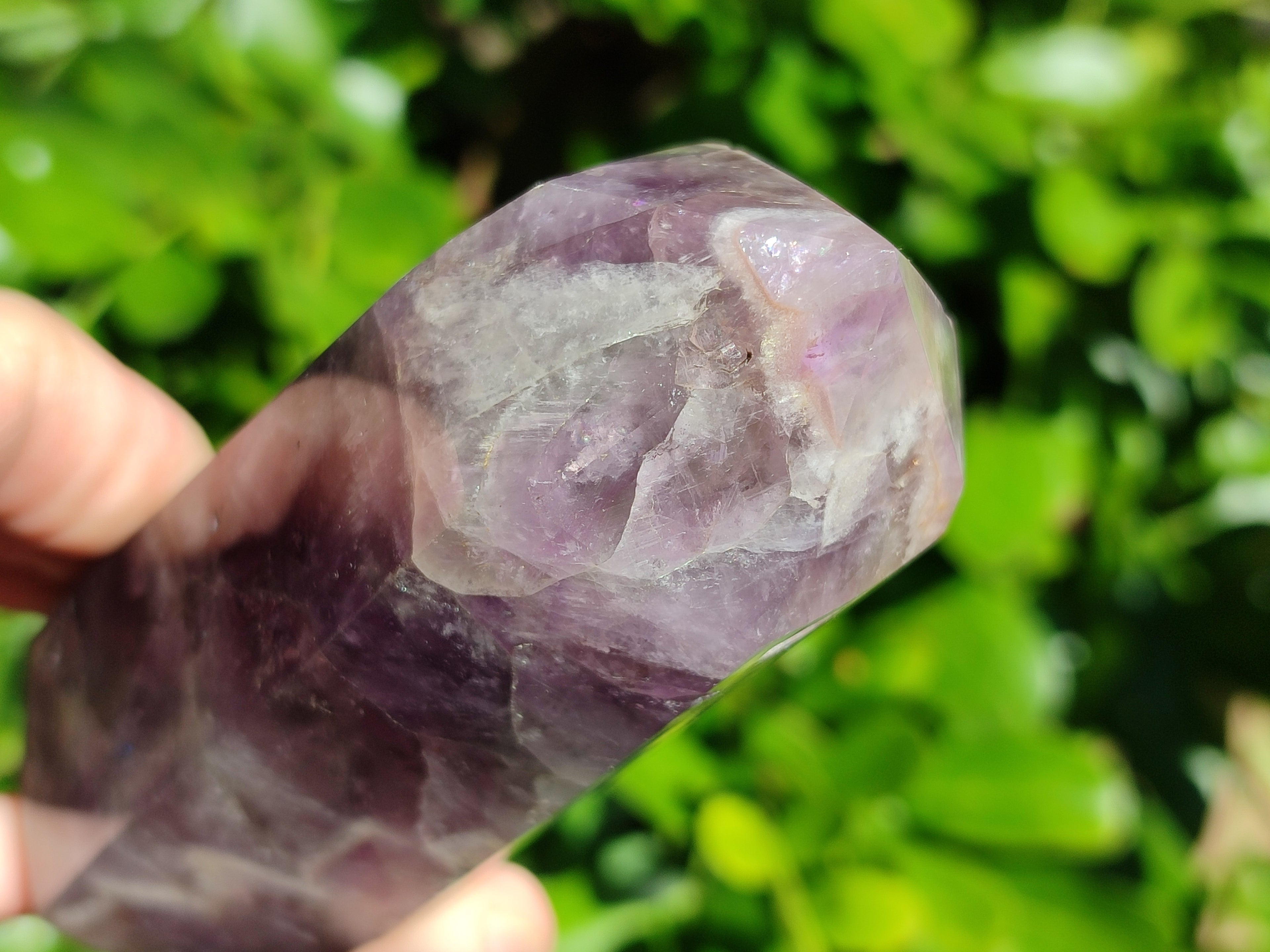Polished Chevron Amethyst Points x 3 from Ankazobe, Madagascar - Toprock Gemstones and Minerals 