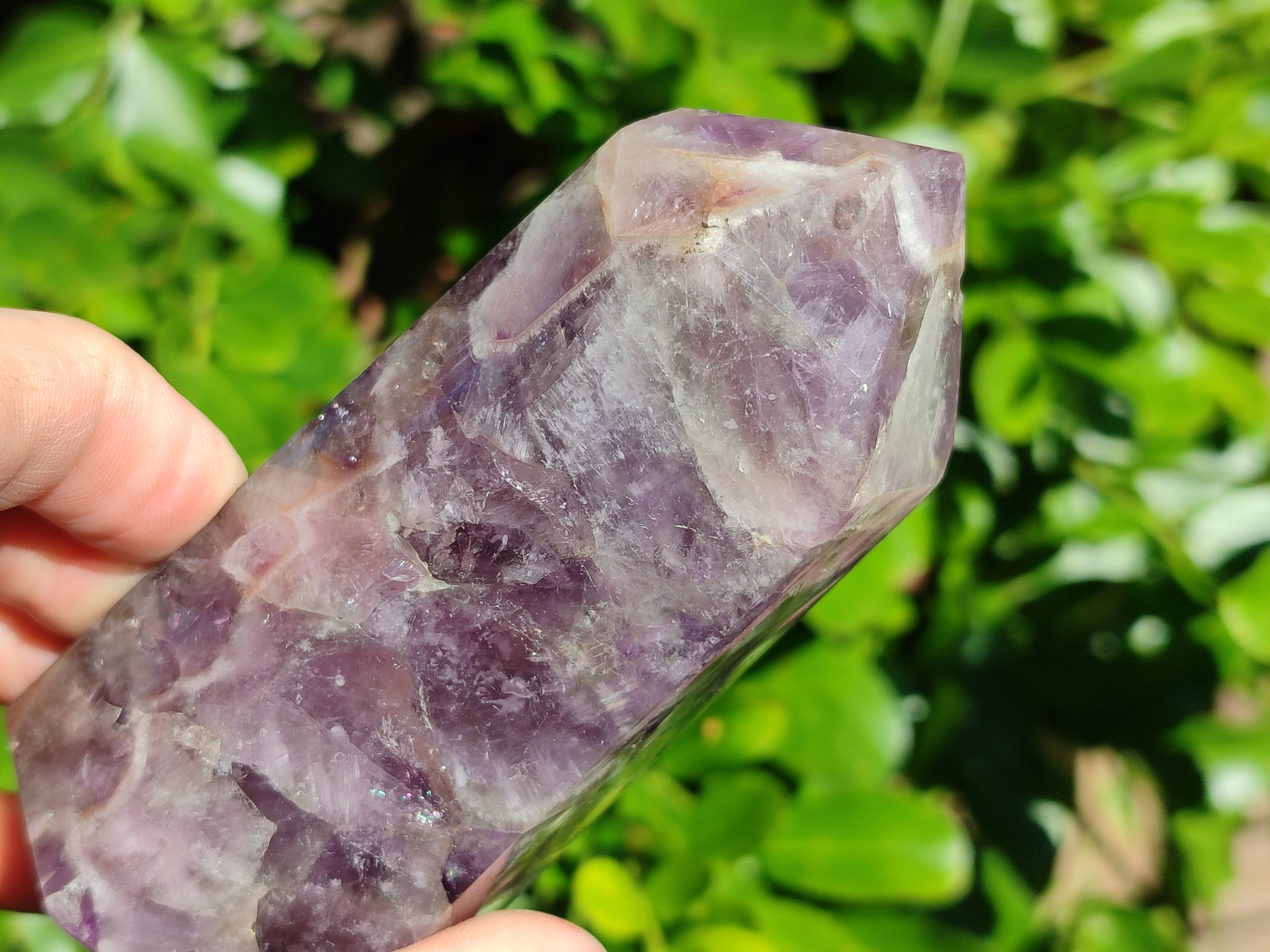 Polished Chevron Amethyst Points x 3 from Ankazobe, Madagascar - Toprock Gemstones and Minerals 