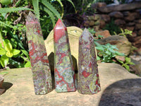 Polished Bastite Dragons Blood Stone Points x 5 From Tshipise, South Africa - Toprock Gemstones and Minerals 