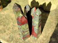 Polished Bastite Dragons Blood Stone Points x 5 From Tshipise, South Africa - Toprock Gemstones and Minerals 
