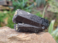 Natural Fibrous Schorl Black Tourmaline Crystals x 12 From Erongo, Namibia - Toprock Gemstones and Minerals 