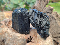 Natural Fibrous Schorl Black Tourmaline Crystals x 12 From Erongo, Namibia - Toprock Gemstones and Minerals 