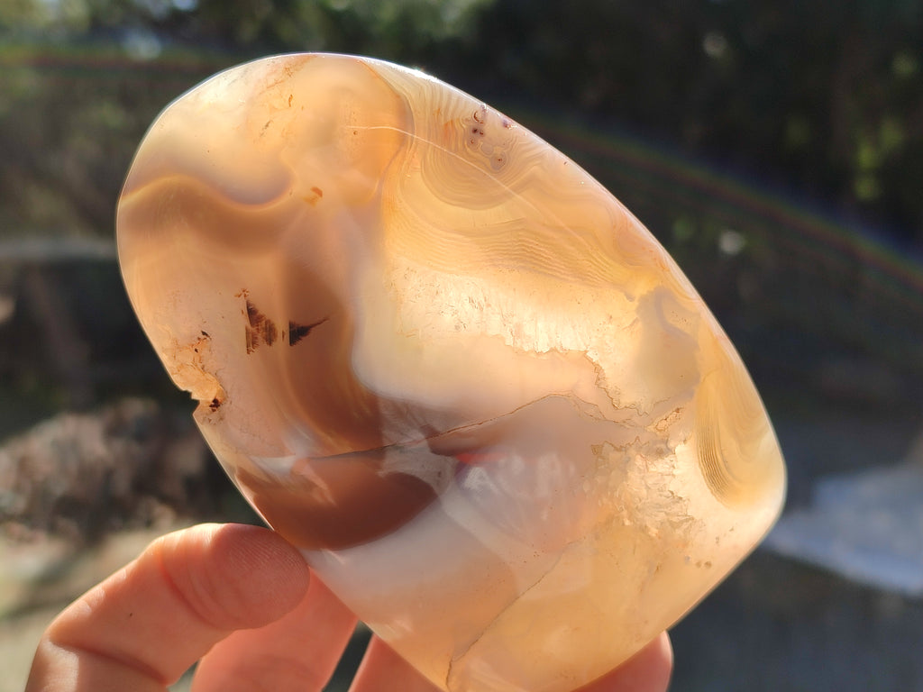 Polished Banded Agate Standing Free Forms x 3 From Madagascar - Toprock Gemstones and Minerals 