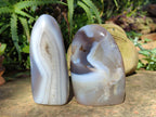 Polished Banded Agate Standing Free Forms x 3 From Madagascar - Toprock Gemstones and Minerals 