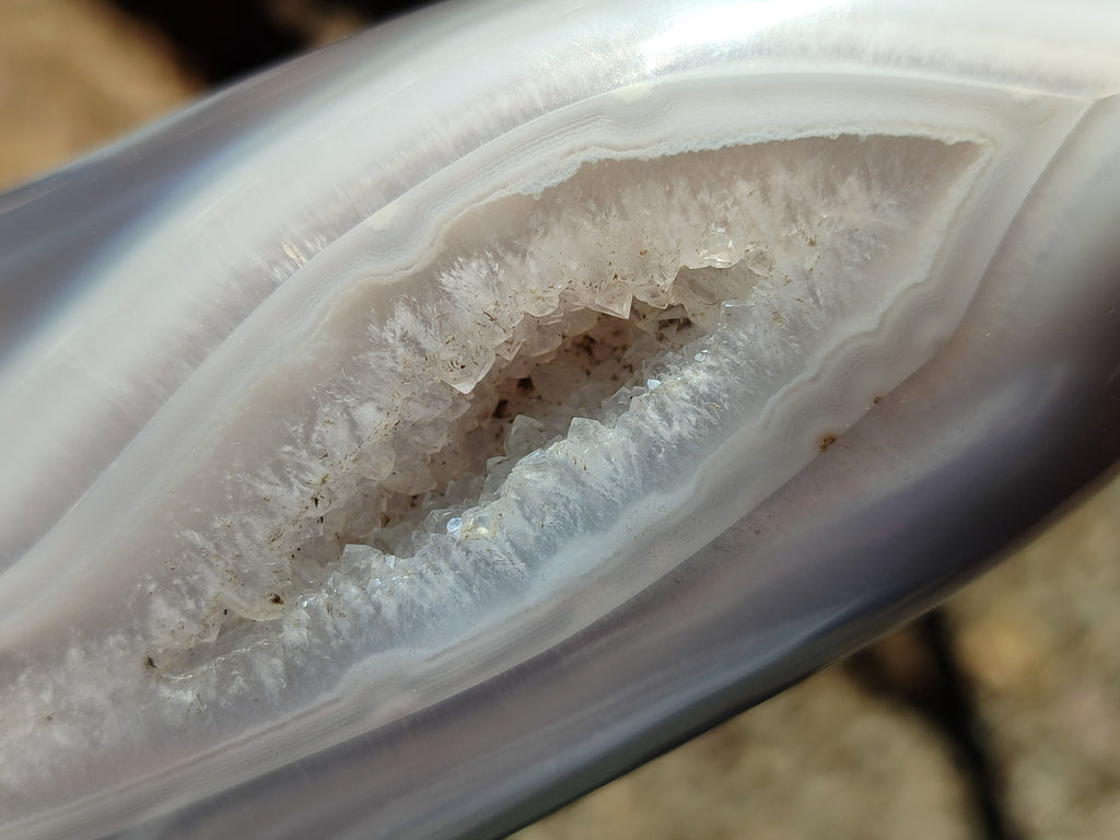 Polished Banded Agate Standing Free Forms x 3 From Madagascar - Toprock Gemstones and Minerals 