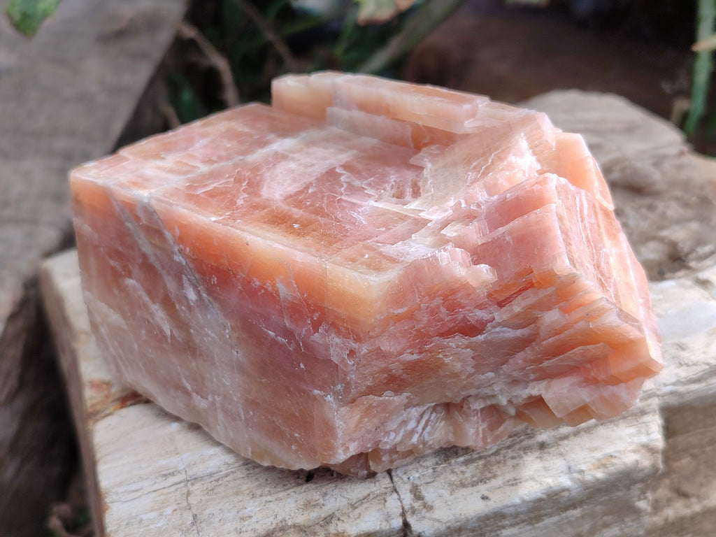 Natural Rhombohedral Sunset Orange Calcite Specimens x 6 From Spitzkop, Namibia - Toprock Gemstones and Minerals 