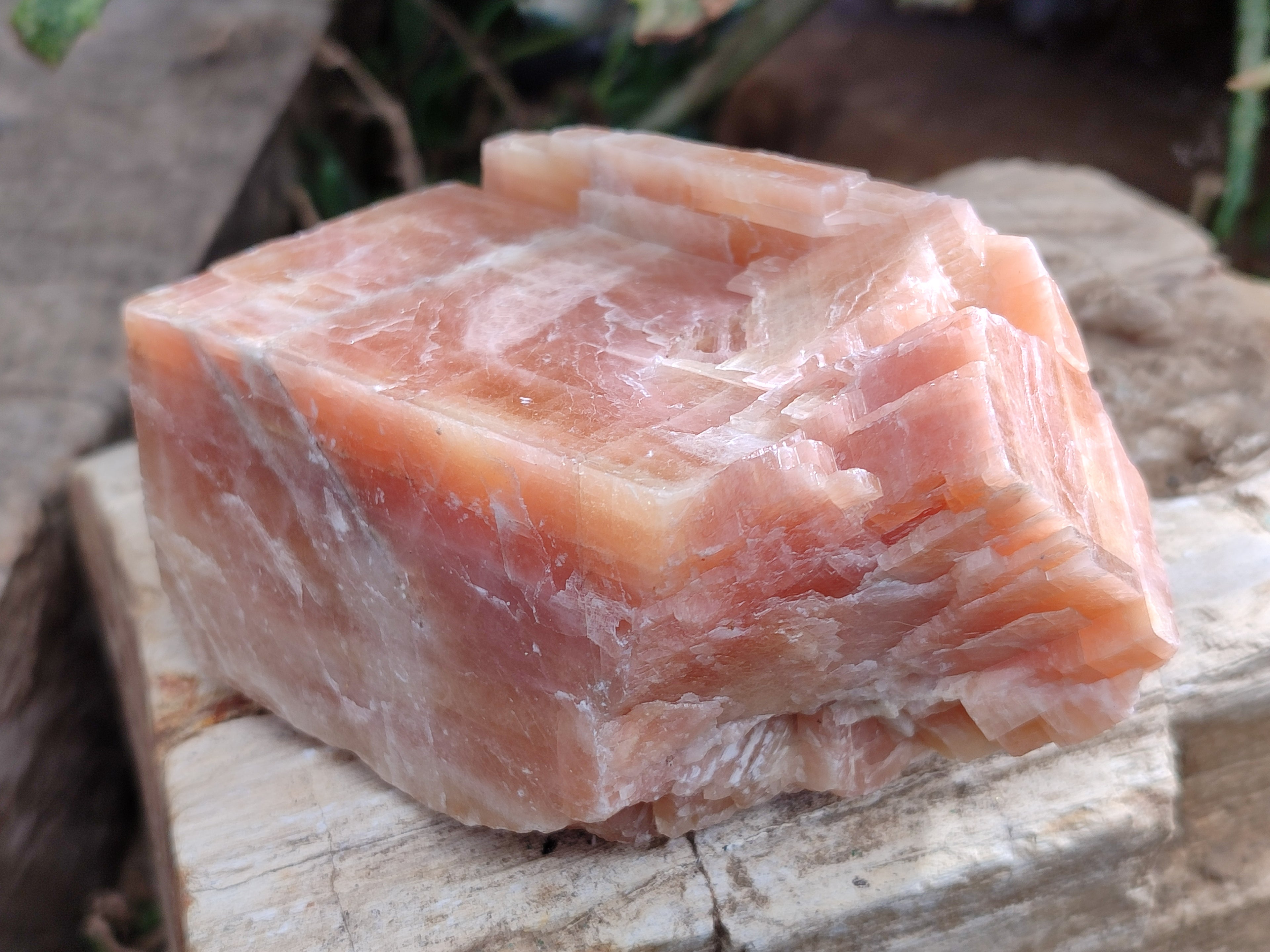 Natural Rhombohedral Sunset Orange Calcite Specimens x 6 From Spitzkop, Namibia - Toprock Gemstones and Minerals 