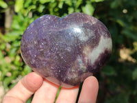 Polished Lepidolite with Pink Rubellite Hearts x 5 From Ambatondrazaka, Madagascar