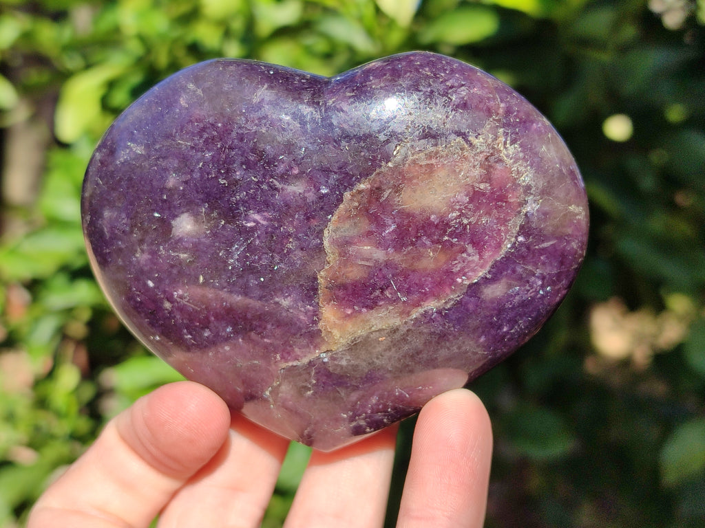 Polished Lepidolite with Pink Rubellite Hearts x 5 From Ambatondrazaka, Madagascar - Toprock Gemstones and Minerals 