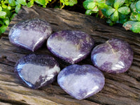 Polished Lepidolite with Pink Rubellite Hearts x 5 From Ambatondrazaka, Madagascar