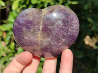 Polished Lepidolite with Pink Rubellite Hearts x 5 From Ambatondrazaka, Madagascar
