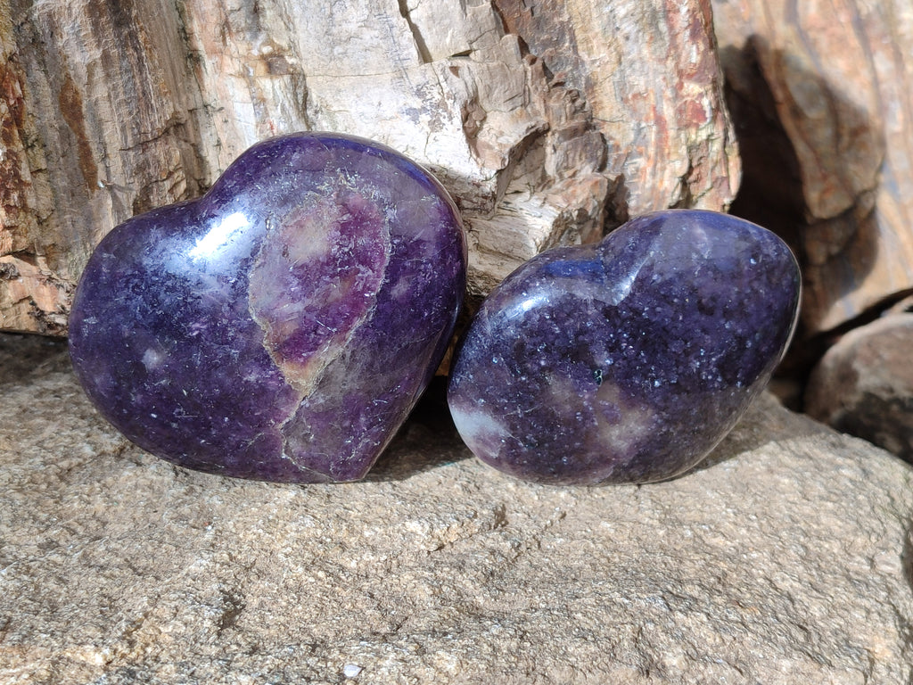 Polished Lepidolite with Pink Rubellite Hearts x 5 From Ambatondrazaka, Madagascar - Toprock Gemstones and Minerals 