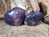 Polished Lepidolite with Pink Rubellite Hearts x 5 From Ambatondrazaka, Madagascar