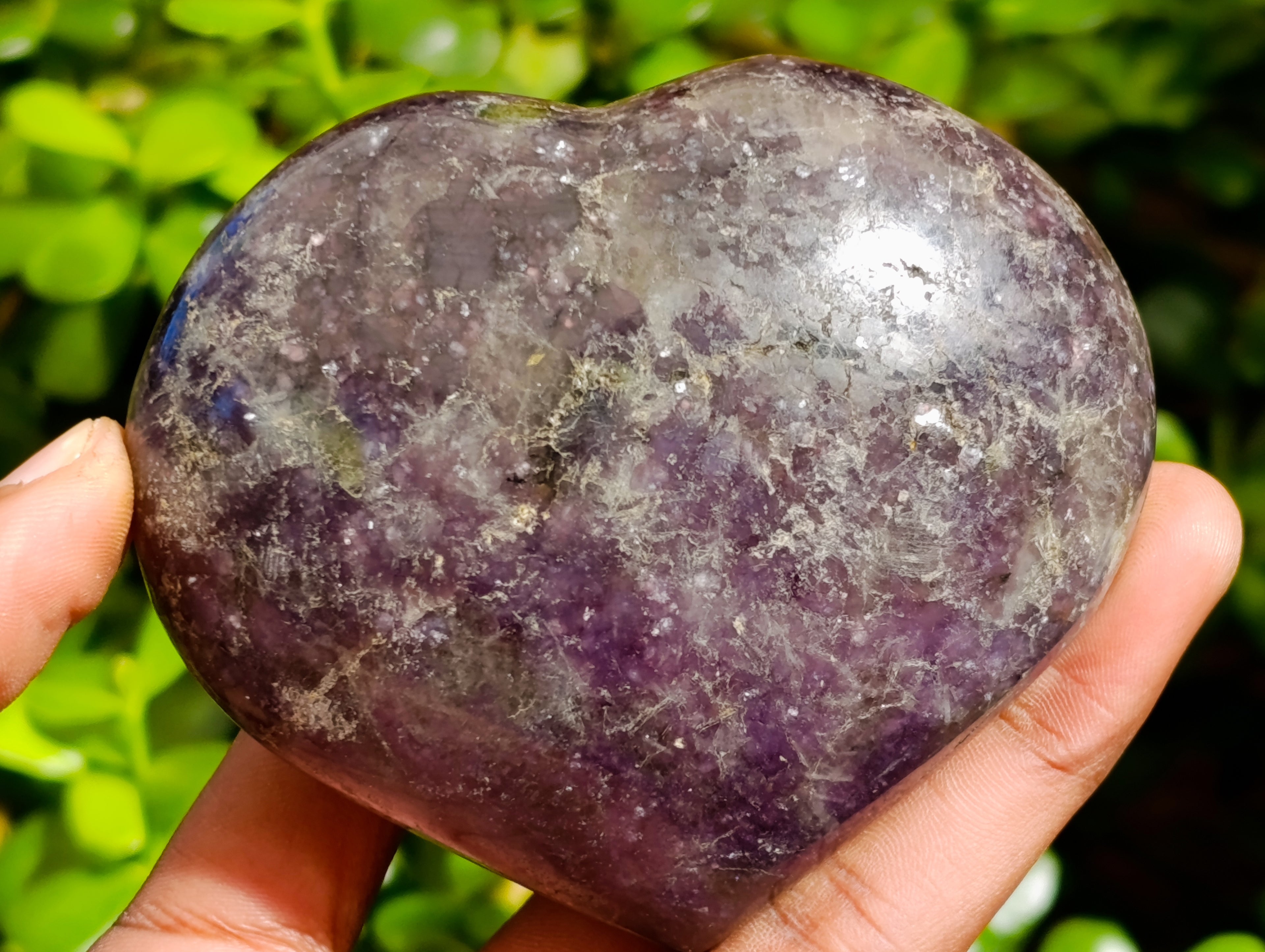 Polished Lepidolite with Pink Rubellite Hearts x 5 From Ambatondrazaka, Madagascar - Toprock Gemstones and Minerals 