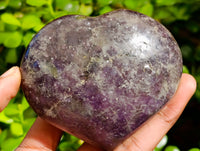 Polished Lepidolite with Pink Rubellite Hearts x 5 From Ambatondrazaka, Madagascar