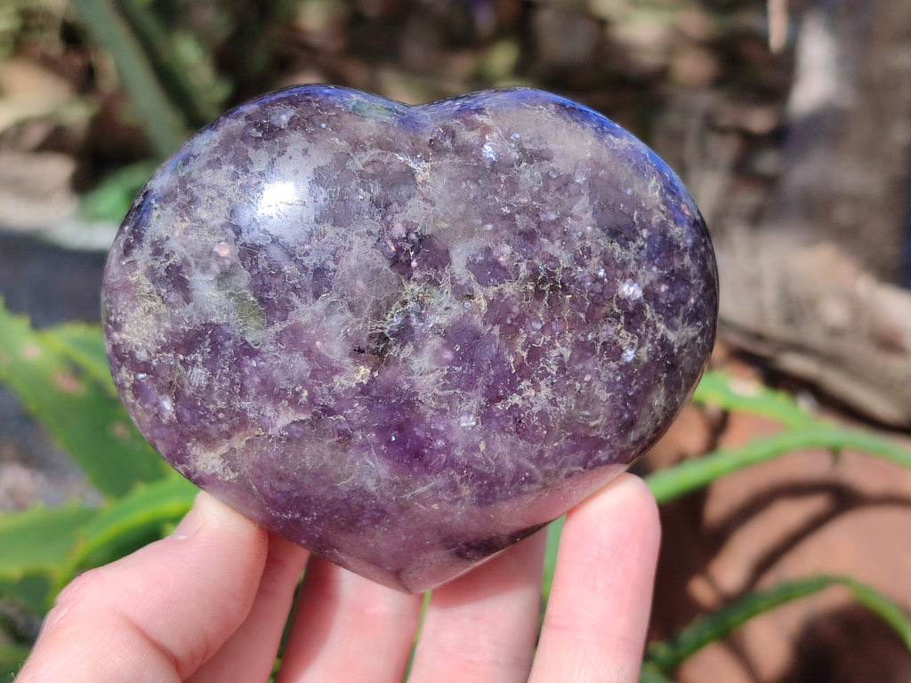 Polished Lepidolite with Pink Rubellite Hearts x 5 From Ambatondrazaka, Madagascar - Toprock Gemstones and Minerals 