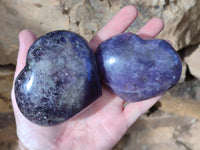 Polished Lepidolite with Pink Rubellite Hearts x 5 From Ambatondrazaka, Madagascar