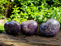 Polished Lepidolite with Pink Rubellite Hearts x 5 From Ambatondrazaka, Madagascar
