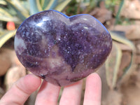 Polished Lepidolite with Pink Rubellite Hearts x 5 From Ambatondrazaka, Madagascar