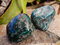 Polished Emerald Mica In Matrix Standing Free Forms x 3 From Mutoko, Zimbabwe - Toprock Gemstones and Minerals 