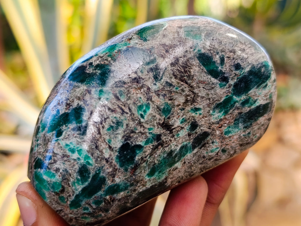 Polished Emerald Mica In Matrix Standing Free Forms x 3 From Mutoko, Zimbabwe - Toprock Gemstones and Minerals 