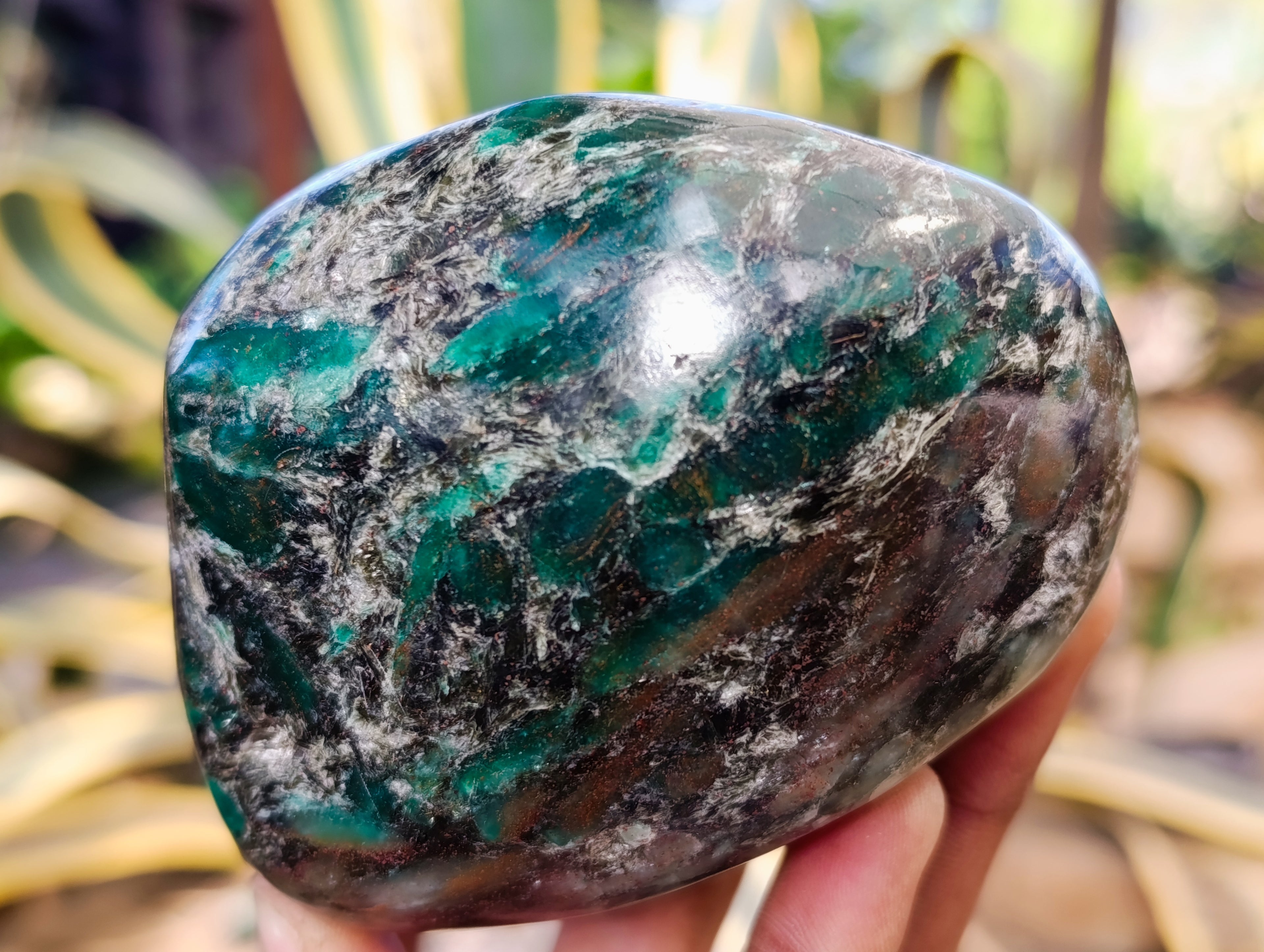 Polished Emerald Mica In Matrix Standing Free Forms x 3 From Mutoko, Zimbabwe - Toprock Gemstones and Minerals 