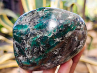 Polished Emerald Mica In Matrix Standing Free Forms x 3 From Mutoko, Zimbabwe - Toprock Gemstones and Minerals 