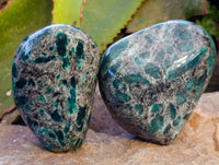 Polished Emerald Mica In Matrix Standing Free Forms x 3 From Mutoko, Zimbabwe - Toprock Gemstones and Minerals 