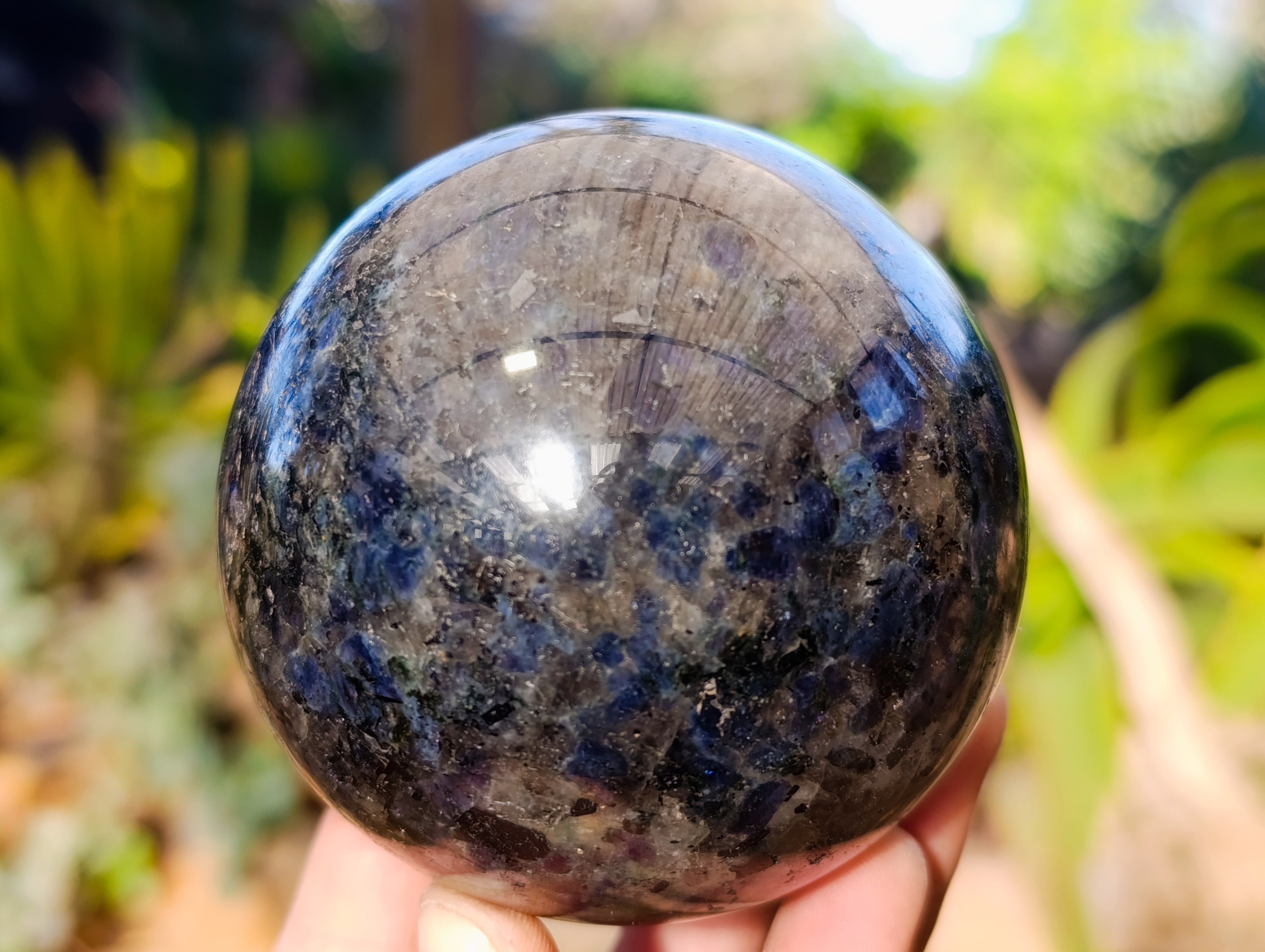 Polished Iolite Spheres x 2 From Ambatofinandrahana, Madagascar - Toprock Gemstones and Minerals 