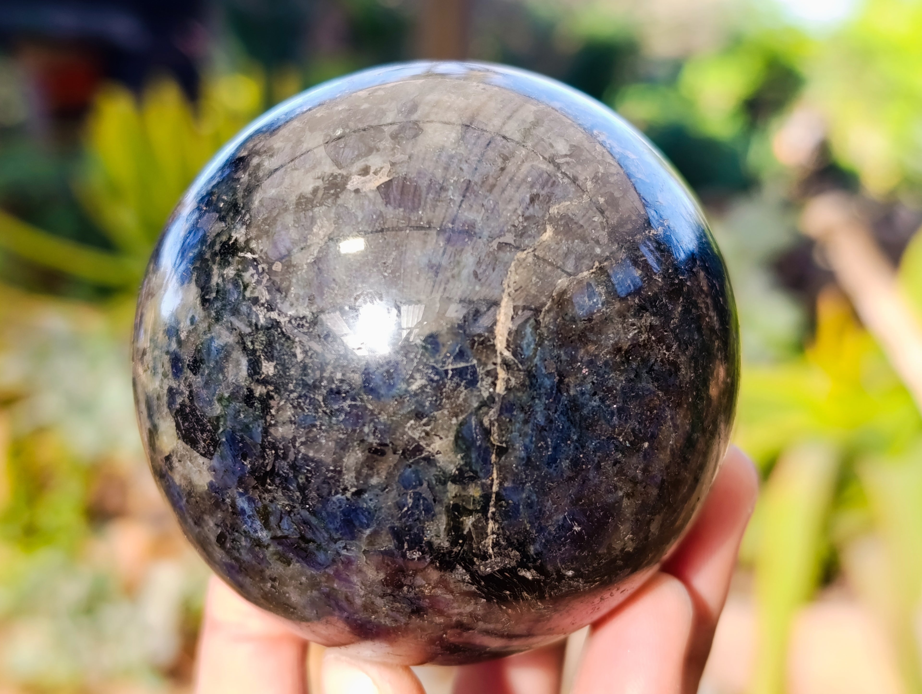 Polished Iolite Spheres x 2 From Ambatofinandrahana, Madagascar - Toprock Gemstones and Minerals 