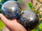 Polished Iolite Spheres x 2 From Ambatofinandrahana, Madagascar - Toprock Gemstones and Minerals 