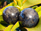 Polished Iolite Spheres x 2 From Ambatofinandrahana, Madagascar - Toprock Gemstones and Minerals 