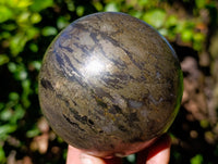 Polished Rare Pharaoh Stone Pyrite in Basalt Sphere x 1 From Iron Duke Mine, Zimbabwe - Toprock Gemstones and Minerals 